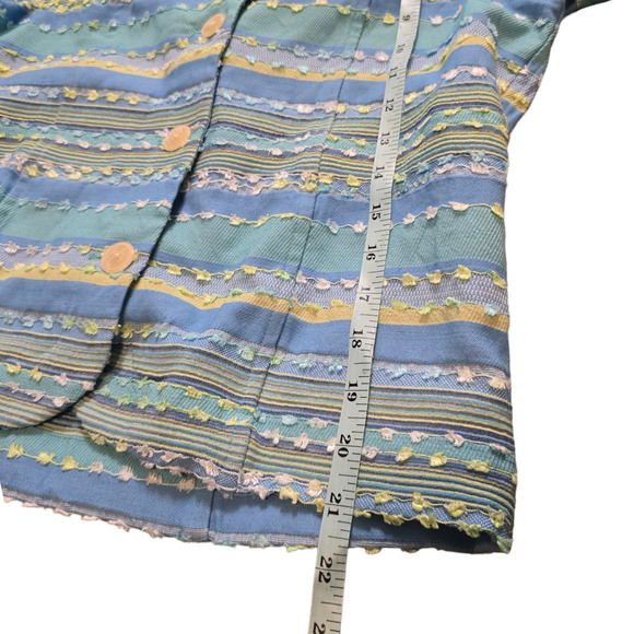 Coldwater Creek blue striped textured blazer size xs - Picture 6 of 7
